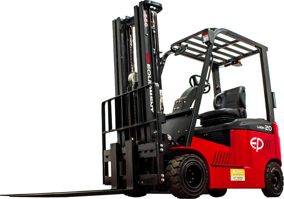 Commercial forklift unloading heavy pallets in Barking
